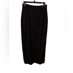St. John Basics Solid Black Knit Pencil Maxi Skirt Size 2